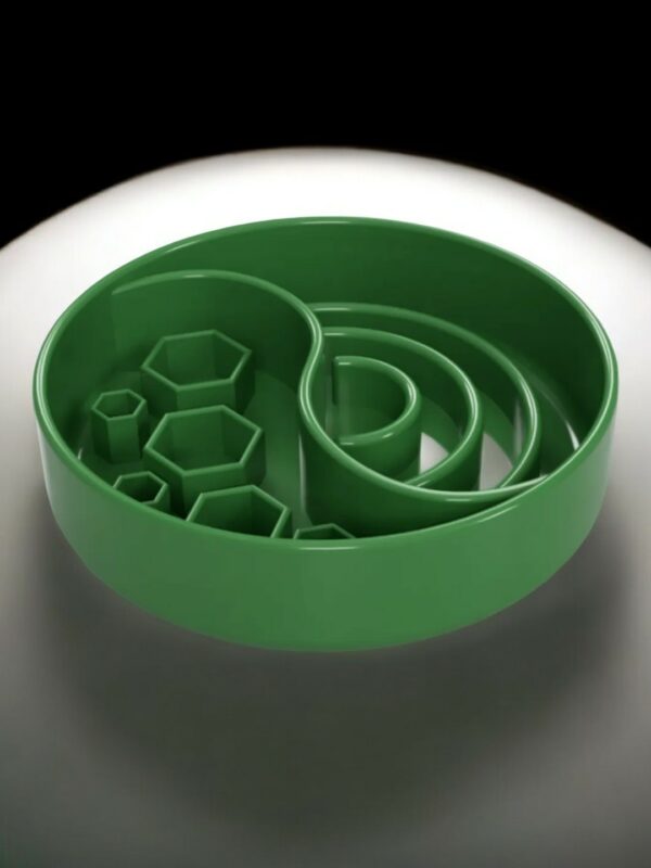 Slow and Steady Wins the Feast Our 3D-printed pet bowl slow feeder is designed to make mealtimes more enjoyable and less messy for your furry friend. With its unique maze-like design, it encourages slower eating, preventing gulping and reducing the risk of digestive issues. Features: Slow Feeding Design: Helps prevent bloat and promotes healthier digestion. Durable Construction: Made from high-quality materials for long-lasting use. Easy to Clean: Dishwasher-safe for convenient maintenance. Stylish Design: Adds a touch of modern flair to your pet's dining area. Give your pet a healthier and happier mealtime experience with our slow feeder bowl.